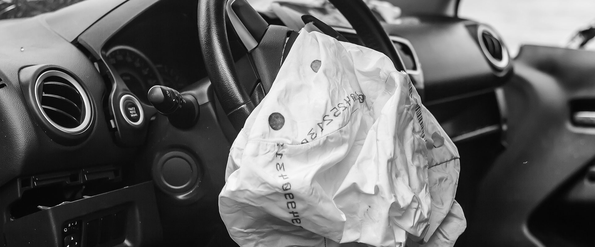 Blown air bag car accident